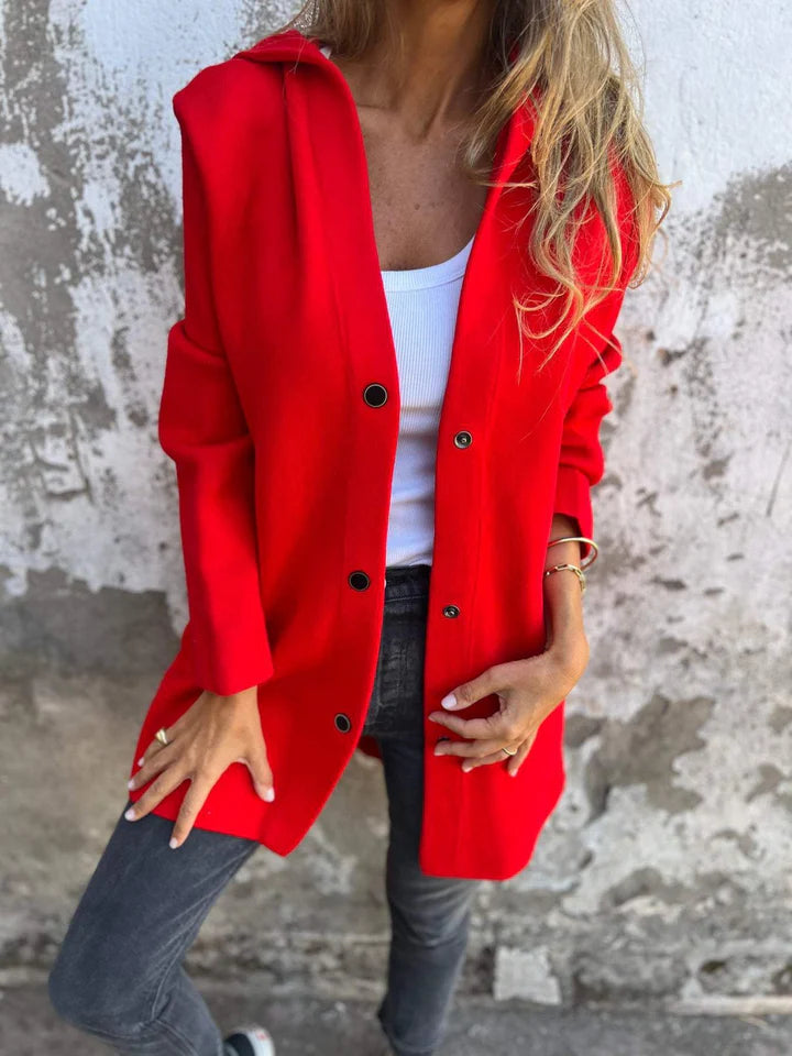 ELISA | Blazer casual de una sola pieza con capucha